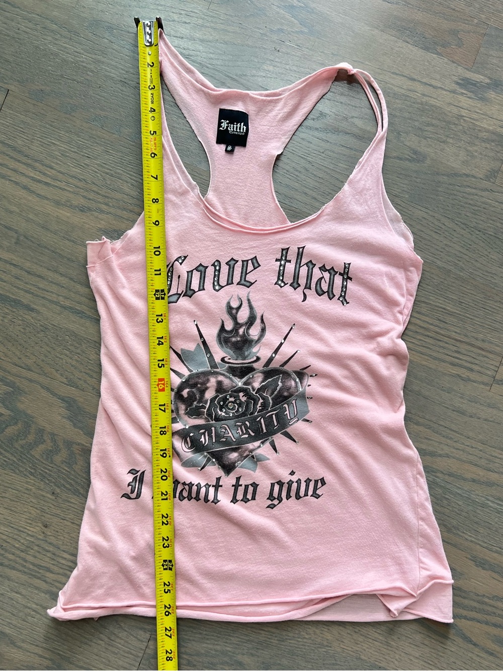 Faith Connexion Y2K Rhinestone Graphic Racerback Tank Top Pink S - Picture 8 of 13